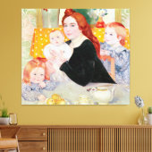 青と黄色の大きなファミリポートレート キャンバスプリント (インサイチュ (リビング))