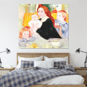 青と黄色の大きなファミリポートレート キャンバスプリント (インサイチュ (寝室))