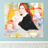 青と黄色の大きなファミリポートレート キャンバスプリント (インサイチュ (ウッドフロア))