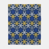 青と黄色の大モダンプリントフリースブランケット フリースブランケット (正面)