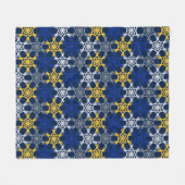 青と黄色の大モダンプリントフリースブランケット フリースブランケット (正面(横))