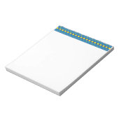 青と黄色の幾何学的な民族フォークのアートパターン ノートパッド (回転)