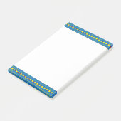 青と黄色の幾何学的な民族フォークのアートパターン ポストイット (アングル)