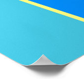 青と黄色の幾何学的パターン ポスター (角)