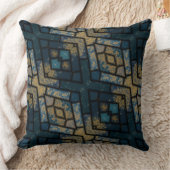 青と黄色の幾何学的 クッション (ブランケット)