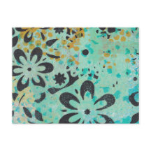 青と黄色の抽象芸術はがき