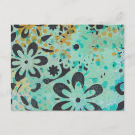青と黄色の抽象芸術はがき ポストカード