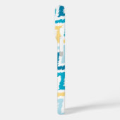 青と黄色の斜めジグザグイカットパターン Case-Mate iPhoneケース (裏面 / 左)