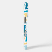 青と黄色の斜めジグザグイカットパターン Case-Mate iPhoneケース (裏面 / 右)