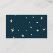 青と黄色の星ベビーシャワーが本を持ってくる エンクロージャーカード (裏面)