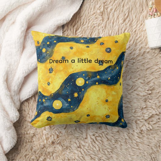 青と黄色の星空 クッション (ブランケット)
