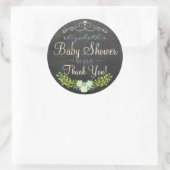 青と黄色の月桂樹の黒板は赤ちゃんシャワーを見る ラウンドシール (バッグ)