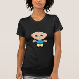 青と黄色の服を着たかわいい赤ちゃんエルフ Tシャツ