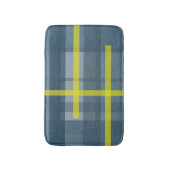 青と黄色の格子模様 バスマット (正面縦)