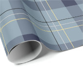 青と黄色の格子縞 ラッピングペーパー (ロールコーナー)