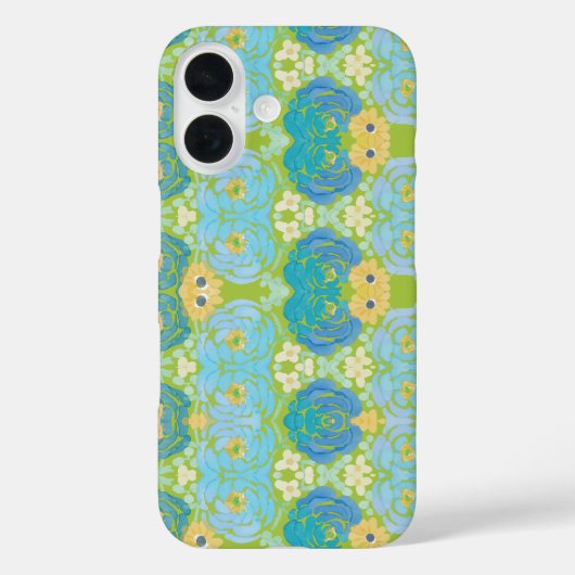 青と黄色の水彩花柄 Case-Mate iPhoneケース (裏面)