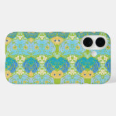 青と黄色の水彩花柄 Case-Mate iPhoneケース (裏面 (横))