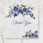 青と黄色の水色のフローラ結婚の フェイバータグ (裏面)