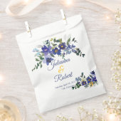 青と黄色の水色のフローラ結婚の フェイバーバッグ (クリップ留めされた状態)