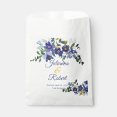 青と黄色の水色のフローラ結婚の フェイバーバッグ (正面)