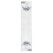 青と黄色の水色のフローラ結婚のinvitati ショートテーブルランナー (正面)