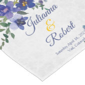 青と黄色の水色のフローラ結婚のinvitati ショートテーブルランナー (コーナー)