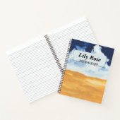 青と黄色の水色の抽象芸術 パーソナライズされた ノートブック (内部)