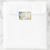 青と黄色の水辺バレーボール スクエアシール (バッグ)