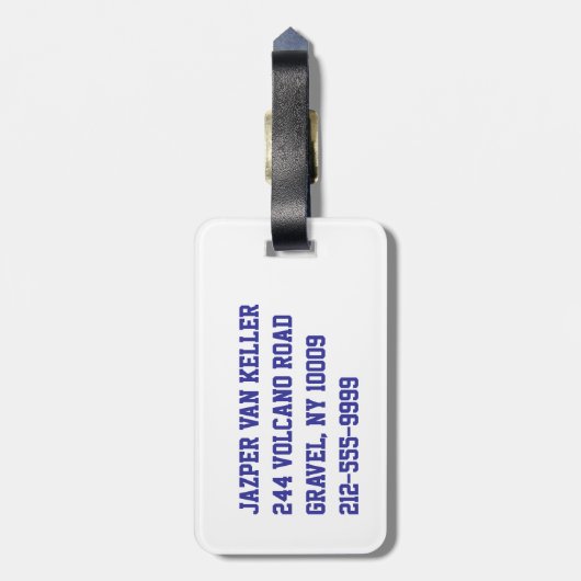 青と黄色の水辺バレーボール ラゲッジタグ (裏面縦)