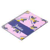 青と黄色の氷のスケートで滑る靴 ノートブック (左側)