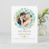 青と黄色の海の生命 結婚式の写真 セーブザデート (スタンド正面)