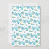 青と黄色の海結婚の命 招待状 (裏面)