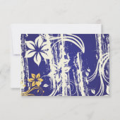 青と黄色の渦巻き ウェディング レセプション カード (裏面)