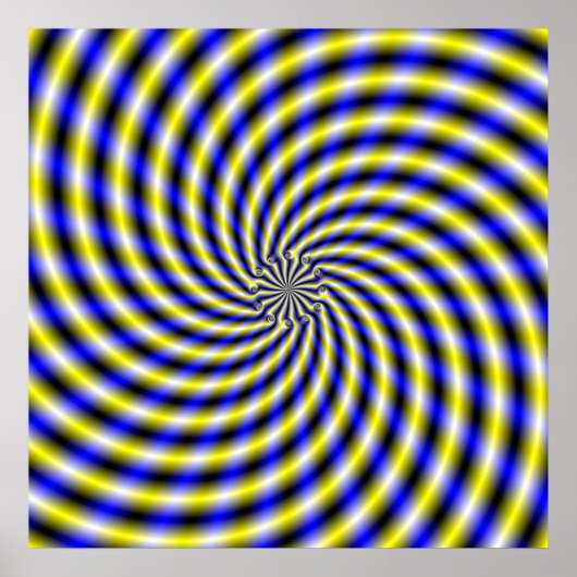 青と黄色の渦巻き ポスター (正面)