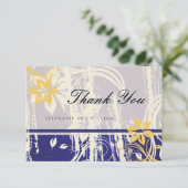 青と黄色の渦巻結婚きサンキューカード サンキューカード (スタンド正面)