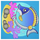 青と黄色の漫画の塩水魚2 ファブリック (見本)