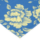 青と黄色の牡丹トイル – フランスのカントリーデコール テーブルクロス (アングル)