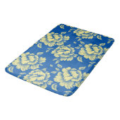 青と黄色の牡丹トイル – フランスのカントリーデコール バスマット (アングル)