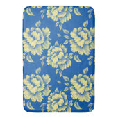 青と黄色の牡丹トイル – フランスのカントリーデコール バスマット (正面縦)