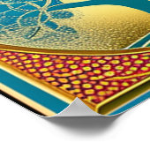 青と黄色の生命の木ポスター ポスター (角)