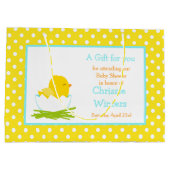 青と黄色の男の子シックありがとう ラージペーパーバッグ (裏面)