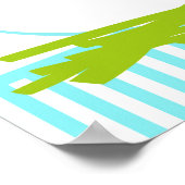 青と黄色の男の子 チック ベイビー シャワーパーティー ポスター (角)