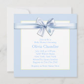 青と黄色の男の赤ちゃんシャワー 招待状 (裏面)