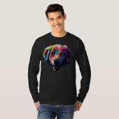 青と黄色の目のラブラドール犬 Tシャツ (正面フル)