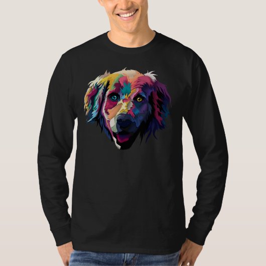 青と黄色の目のラブラドール犬 Tシャツ (正面)