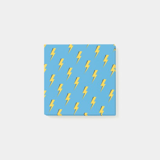 青と黄色の稲妻明るいバックツースクール ポストイット (正面)