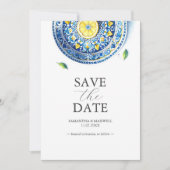 青と黄色の結婚式の日付を保存 セーブザデート (正面)