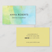 青と黄色の絵を描ビジネスカード 名刺 (正面/裏面)