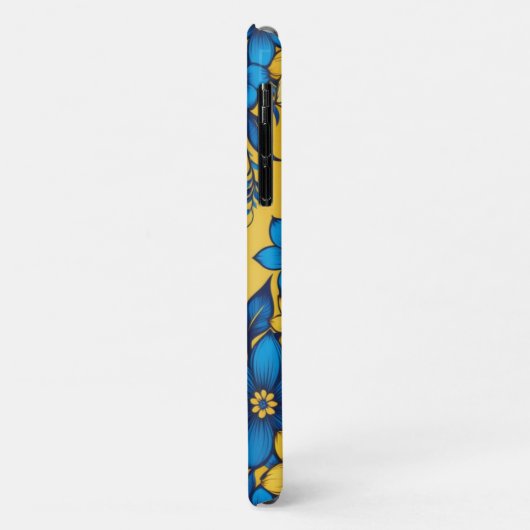 青と黄色の美しい花のパターン Case-Mate iPhoneケース (裏面/左)