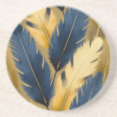 青と黄色の羽砂岩コースター コースター (正面)